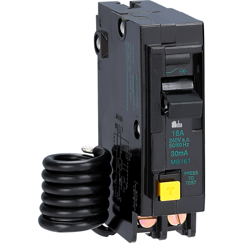 Meba residual current circuit breakers with overcurrent protection RCBOs MB161