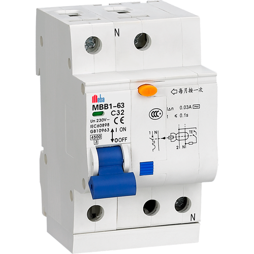  Meba residual current circuit breaker with overload protection electrical rcbo MBB1